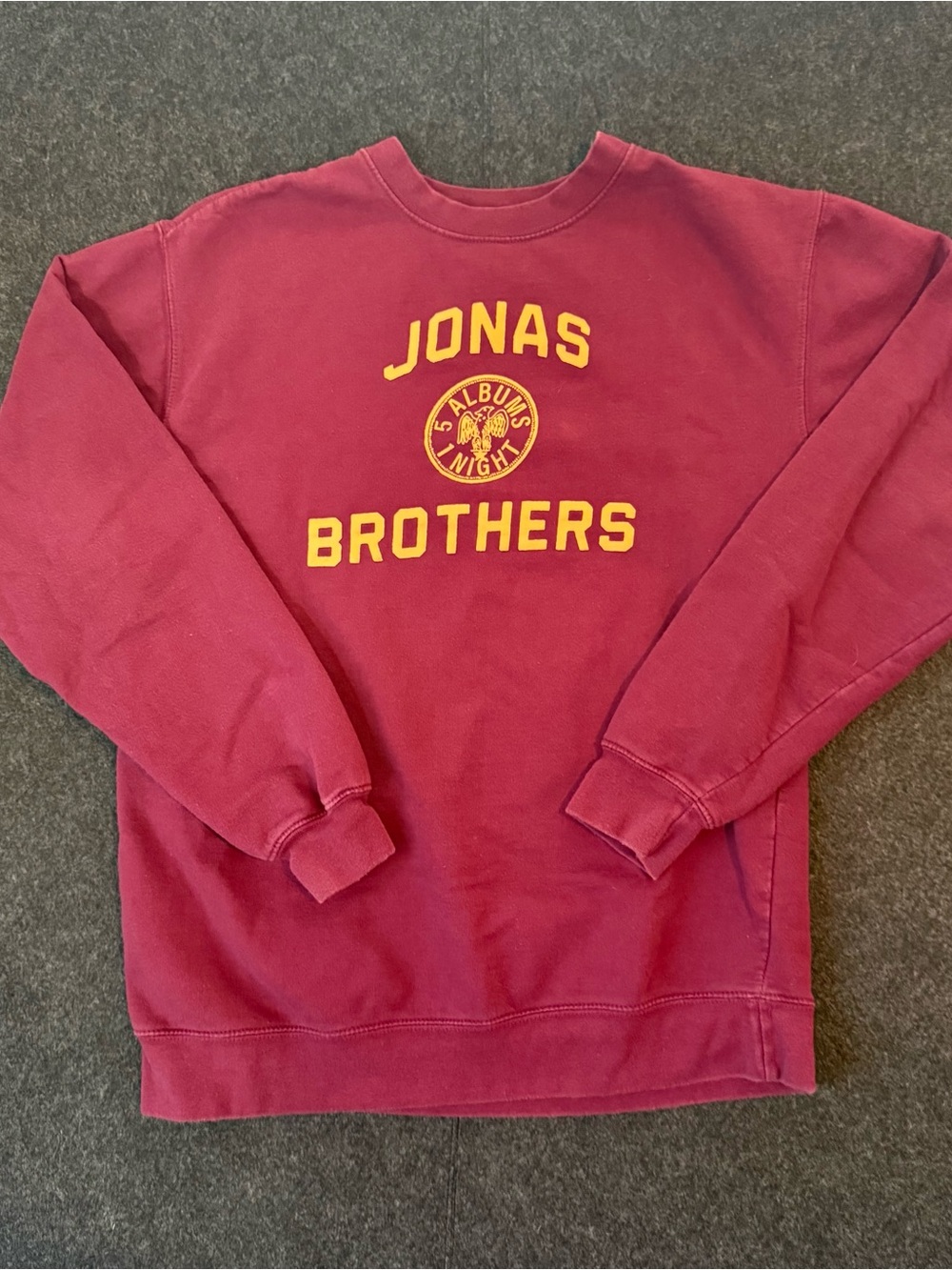 Jonas Brothers Concert Tour Maroon Crewneck Sweatshirt